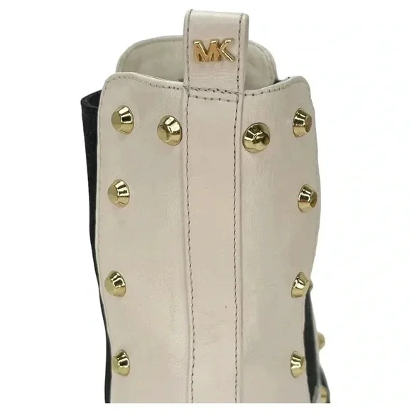 Michael Kors Ridley Cream Leather Studded Womens Ankle Boots Size 9.5M NWOB - Picture 7 of 15